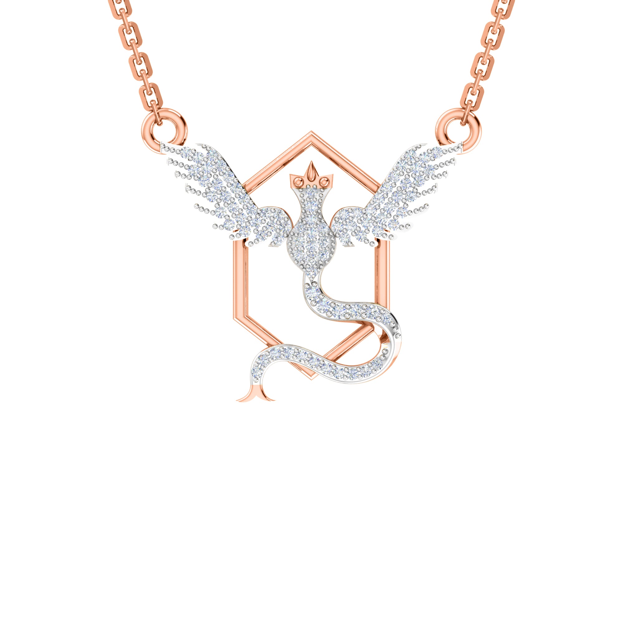 RKC 2,1 CT Moissanit Charm Halskette 925 Silber 14k Gelbgold plattiert Produktgewicht 4,00 GM Höhe 18,00 MM
