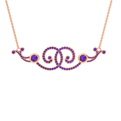 RKC 2,6 CT Moissanit Charm Halskette 925 Silber 14k Roségold vergoldet Produktgewicht 9,00 GM Höhe 18,00 MM