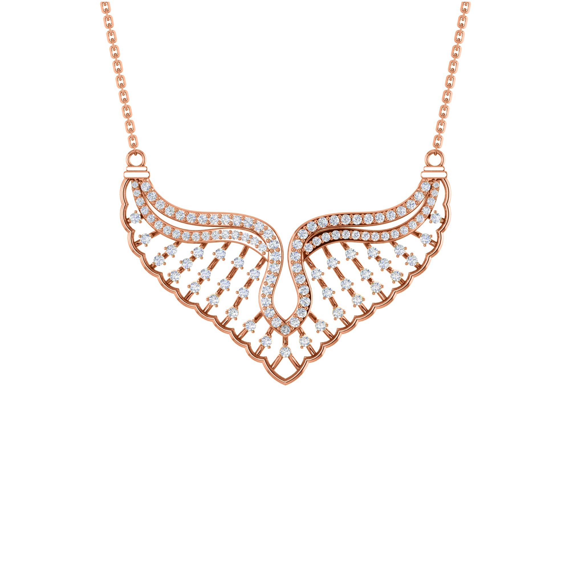 RKC 1,52 CT Moissanit Charmante Halskette 925 Silber 14k Roségold vergoldet Produktgewicht 8,00 GM Höhe 30,00 MM