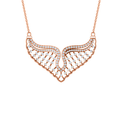 RKC 1,52 CT Moissanit Charmante Halskette 925 Silber 14k Roségold vergoldet Produktgewicht 8,00 GM Höhe 30,00 MM