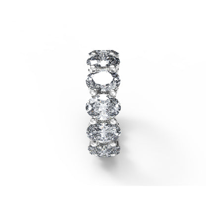 Anello di fidanzamento con moissanite taglio ovale RKC da 8,5 carati, argento 925, placcato oro giallo 14k, per donna, peso 4,40 g, larghezza 6 mm