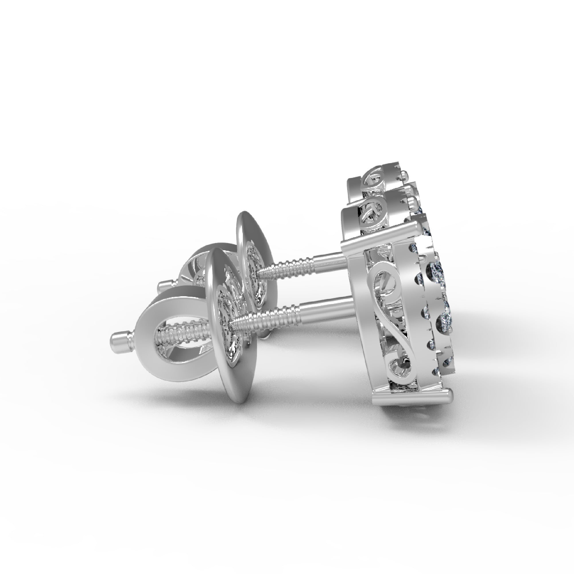 RKC Damen-Ohrstecker aus 925er-Sterlingsilber mit Schraubverschluss, 14 Karat Gelb, Gewicht 2,80 GM, Höhe 9,50 mm