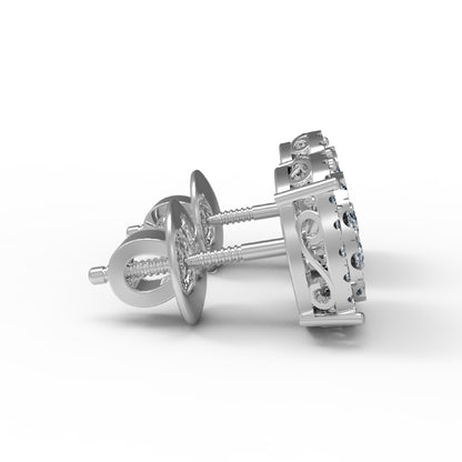 RKC Damen-Ohrstecker aus 925er-Sterlingsilber mit Schraubverschluss, 14 Karat Gelb, Gewicht 2,80 GM, Höhe 9,50 mm