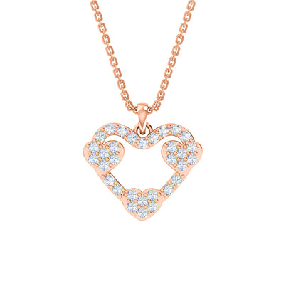 RKC 2,00 CT Moissanit-Herzanhänger, 925er Silberschmuck, 14 Karat Roségold vergoldet, Gewicht 4,30 GM, Höhe 17,80 mm