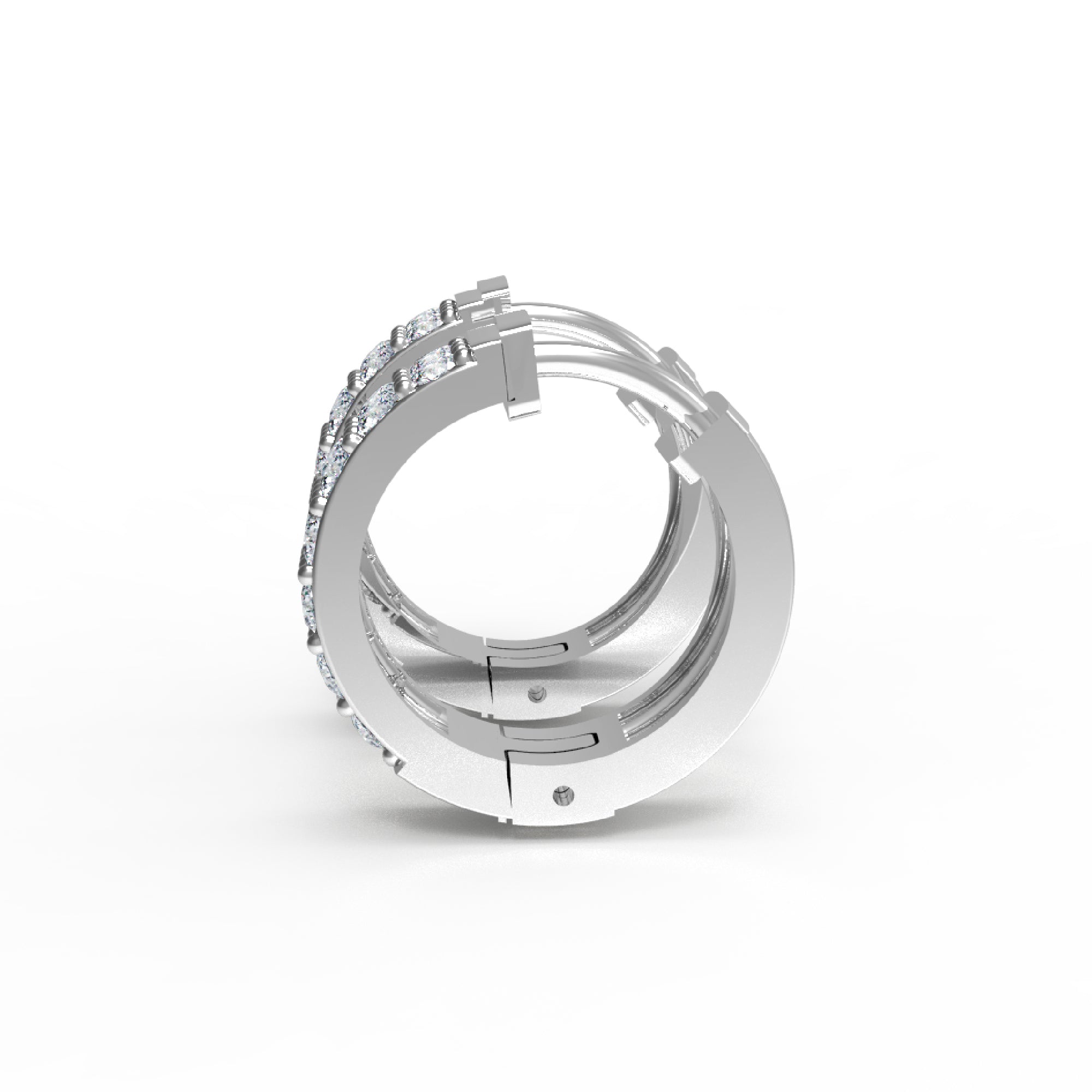 RKC 925 Sterling Silber Clip-On Hoop & Huggies Damen-Ohrring, 14 Karat Gelb, Gesamtgewicht 4,50 GM, Höhe 16,00 mm