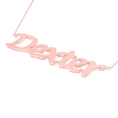 RKC 14k Yellow Gold Plated Initial Name Pendant Necklace Approx. Weight 5gm and Length 10mm