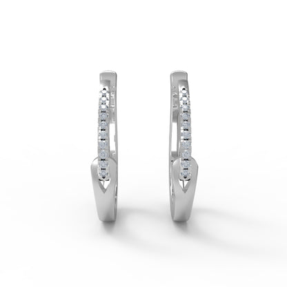 RKC 925 Sterling Silber Creolen-Ohrring für Damen, 14 Karat Gelb, Gesamtgewicht: 3,40 GM, Höhe: 19,00 mm