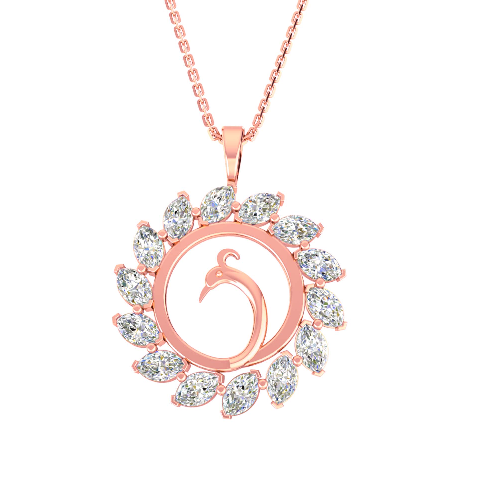 RKC Made With 18K Yellow Gold Plated Moissanite Pendant Necklace