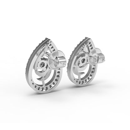 Orecchino da donna a forma di pera da donna in argento sterling RKC 925, giallo 14k, peso prodotto 2,60 GM, altezza pietra 12,80 mm