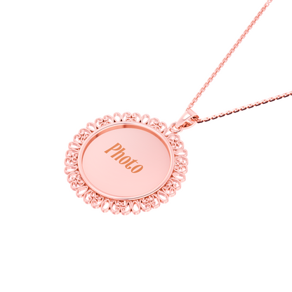 RKC Memory Photo Pendant Locket 14k Yellow Gold Plated 925 Silver Weight 6gm