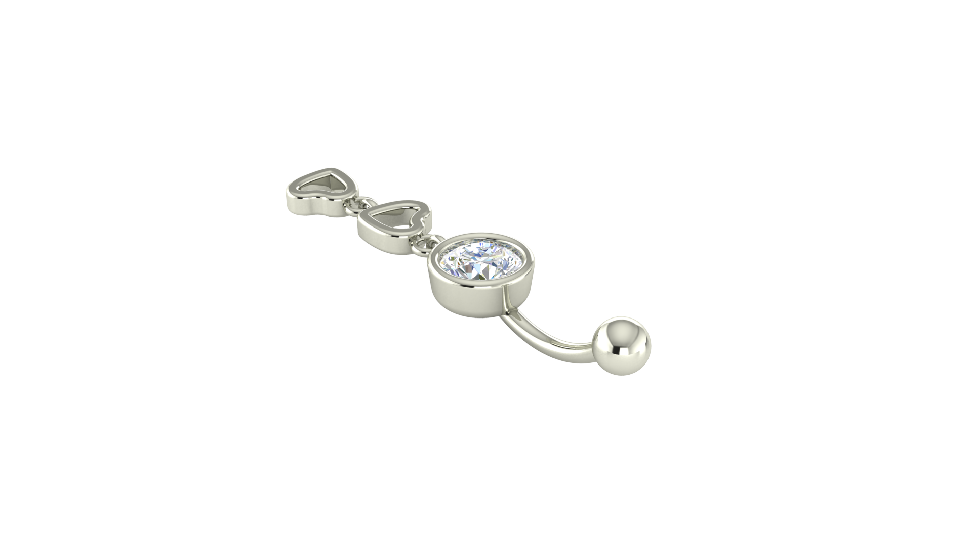 RKC JEWELRY Damen-Bauchnabelschmuck aus 925er Sterlingsilber, 14 Karat Gelbgold vergoldet, Produktgewicht: 1,10 g