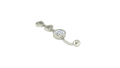 RKC JEWELRY Damen-Bauchnabelschmuck aus 925er Sterlingsilber, 14 Karat Gelbgold vergoldet, Produktgewicht: 1,10 g