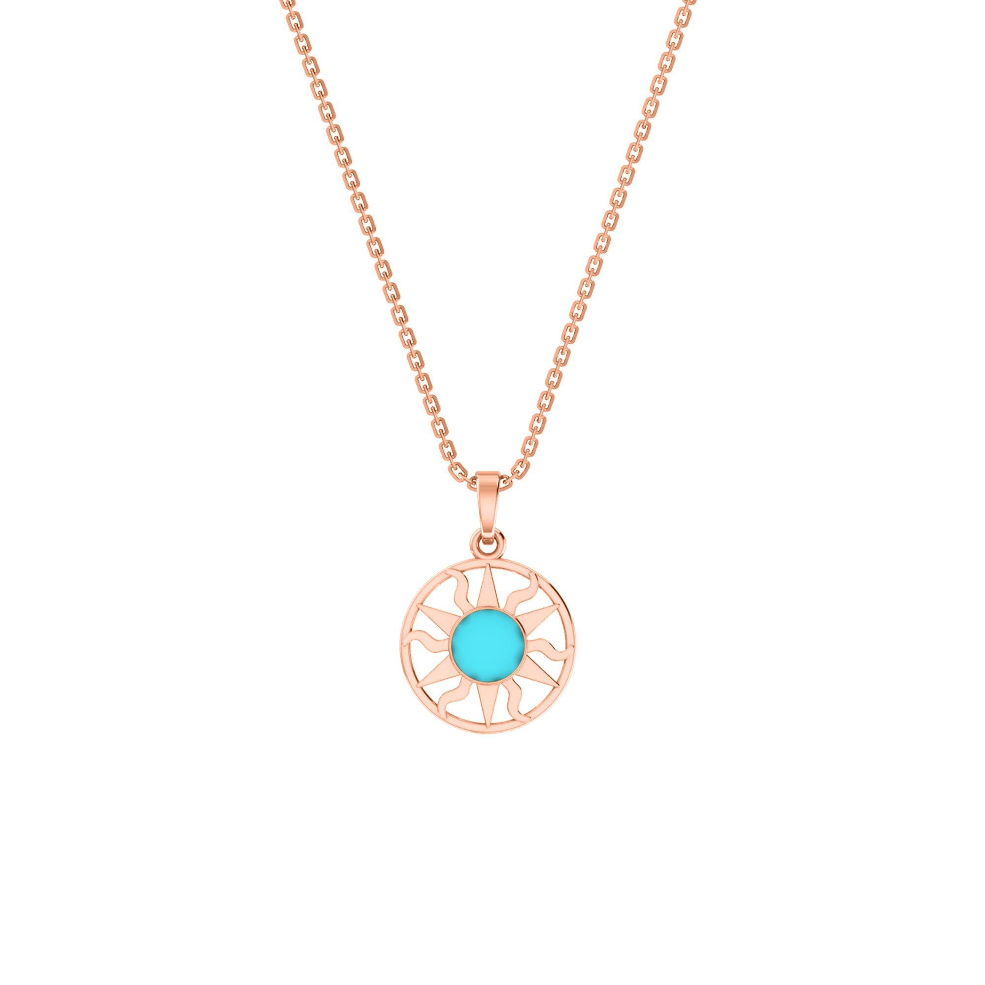 RKC Emaille-Sonnenanhänger, 925er Silberschmuck, 14 Karat Gelbgold vergoldet, Produktgewicht: 4,00 g, Höhe: 12,50 mm