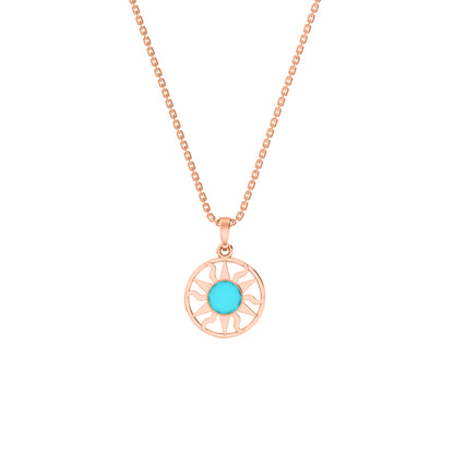 RKC Emaille-Sonnenanhänger, 925er Silberschmuck, 14 Karat Gelbgold vergoldet, Produktgewicht: 4,00 g, Höhe: 12,50 mm