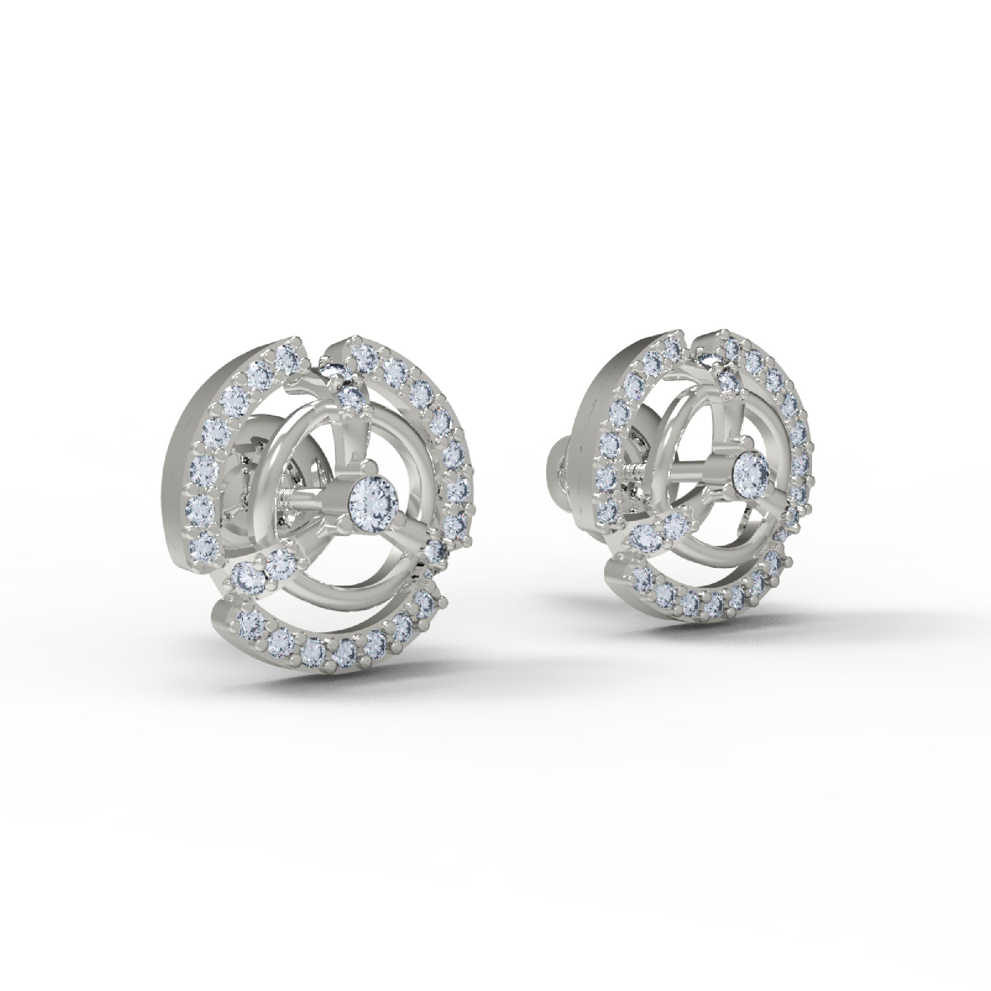 RKC Damen-Ohrstecker aus 925er Sterlingsilber, 14 Karat Gelb, über 1,20 g, Höhe 10,00 mm