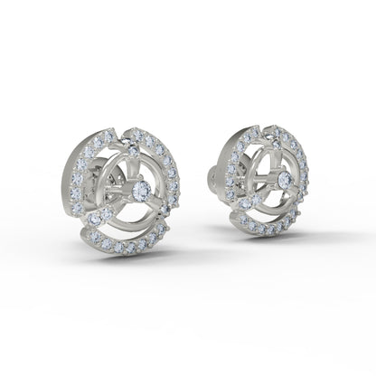 RKC Damen-Ohrstecker aus 925er Sterlingsilber, 14 Karat Gelb, über 1,20 g, Höhe 10,00 mm