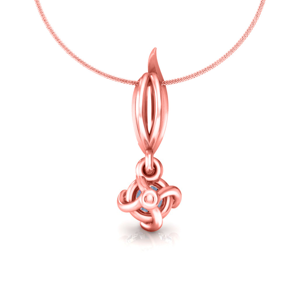 RKC 925 Sterling Silber Solitär-Blumen-Moissanit-Anhänger mit vier Zinken, 14 Karat Weißgold vergoldet