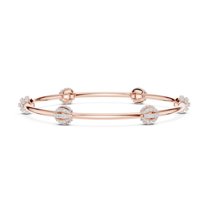 925 Silver Moissanite Station Bangle 14k Gold Plated