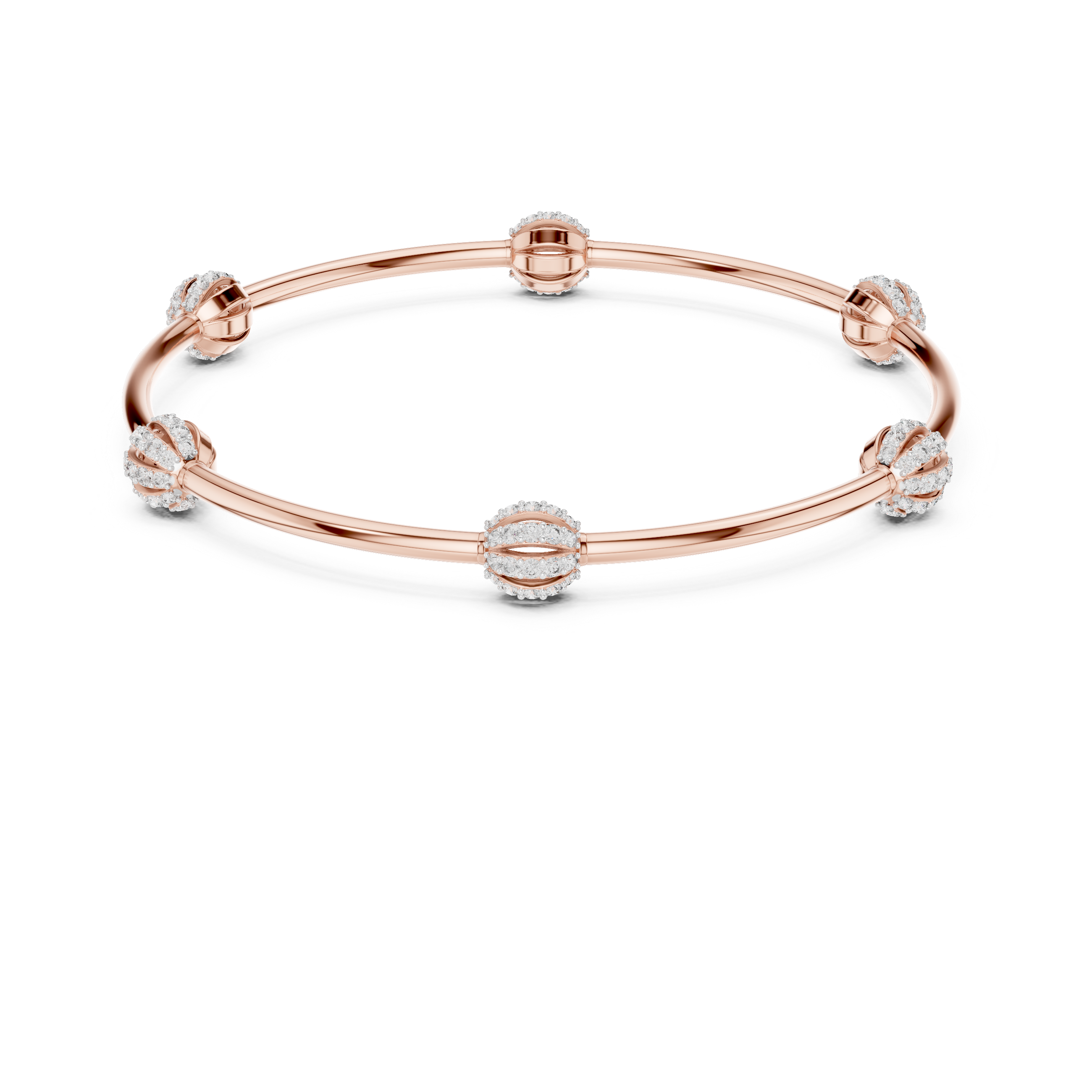 925 Silver Moissanite Station Bangle 14k Gold Plated