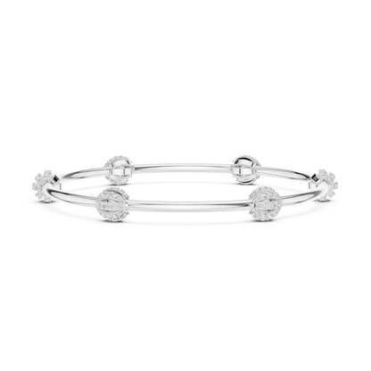 925 Silver Moissanite Station Bangle 14k Gold Plated