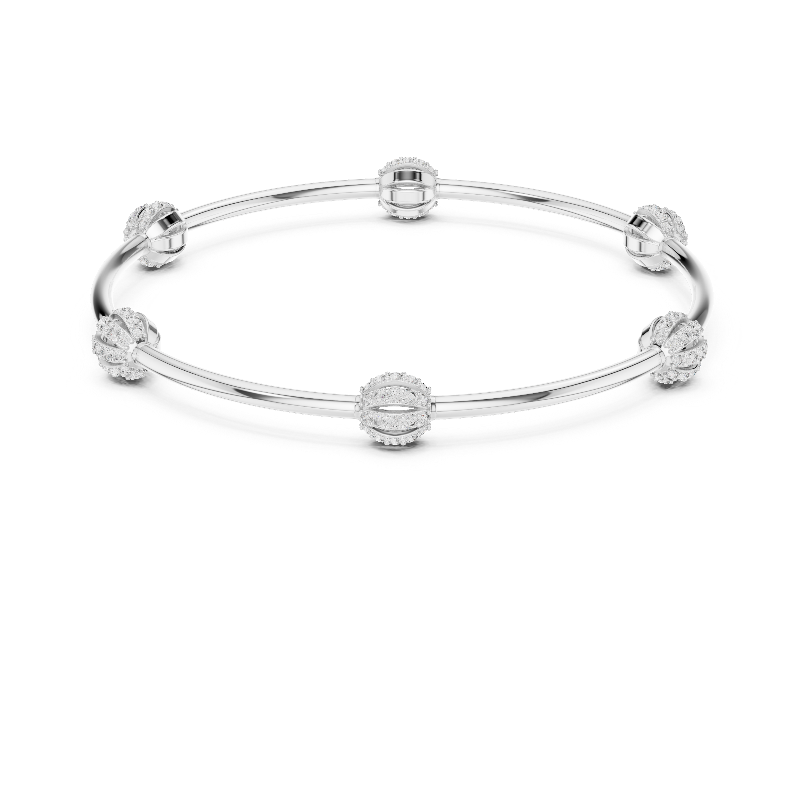 925 Silver Moissanite Station Bangle 14k Gold Plated