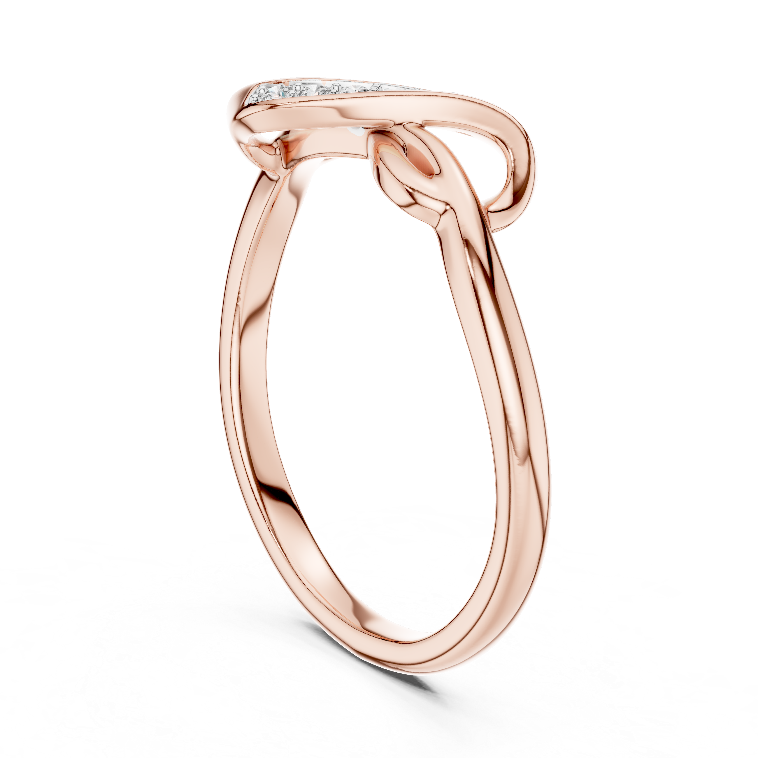 925 Silver Moissanite Infinity Love Knot Ring 14K Gold Plated