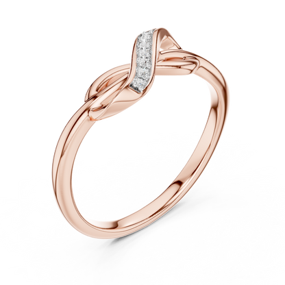 925 Silver Moissanite Infinity Love Knot Ring 14K Gold Plated