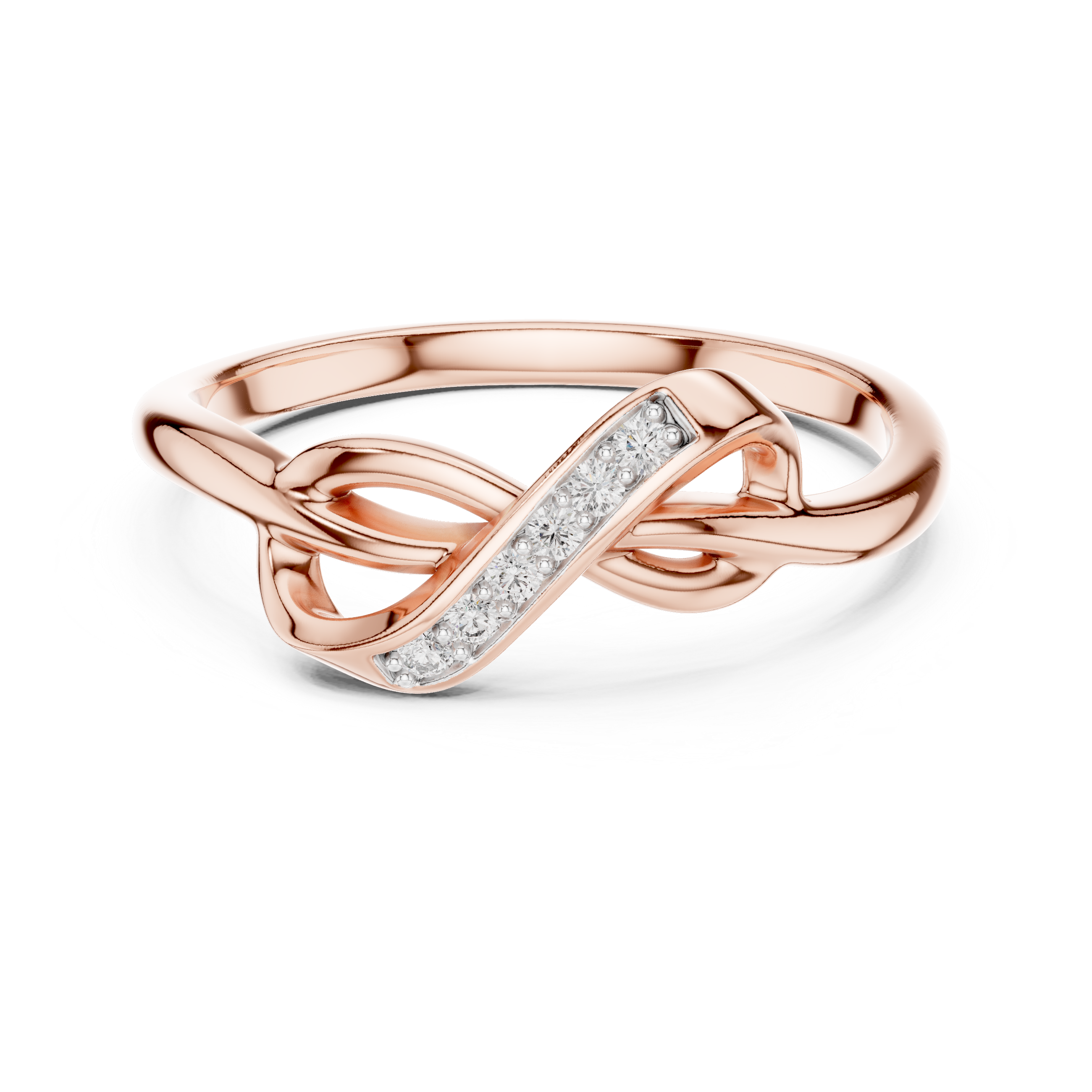 925 Silver Moissanite Infinity Love Knot Ring 14K Gold Plated