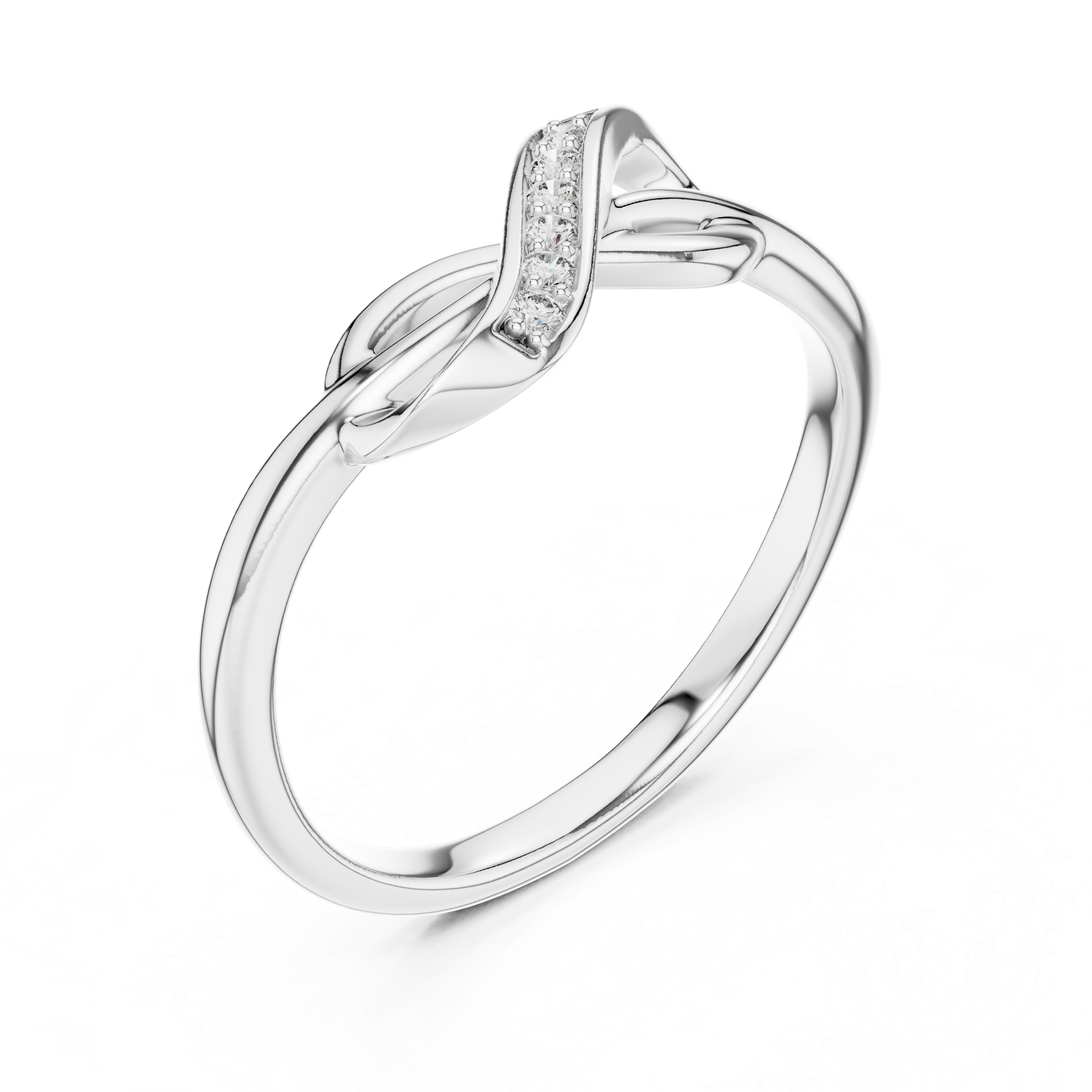 925 Silver Moissanite Infinity Love Knot Ring 14K Gold Plated