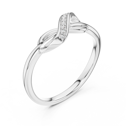 925 Silver Moissanite Infinity Love Knot Ring 14K Gold Plated