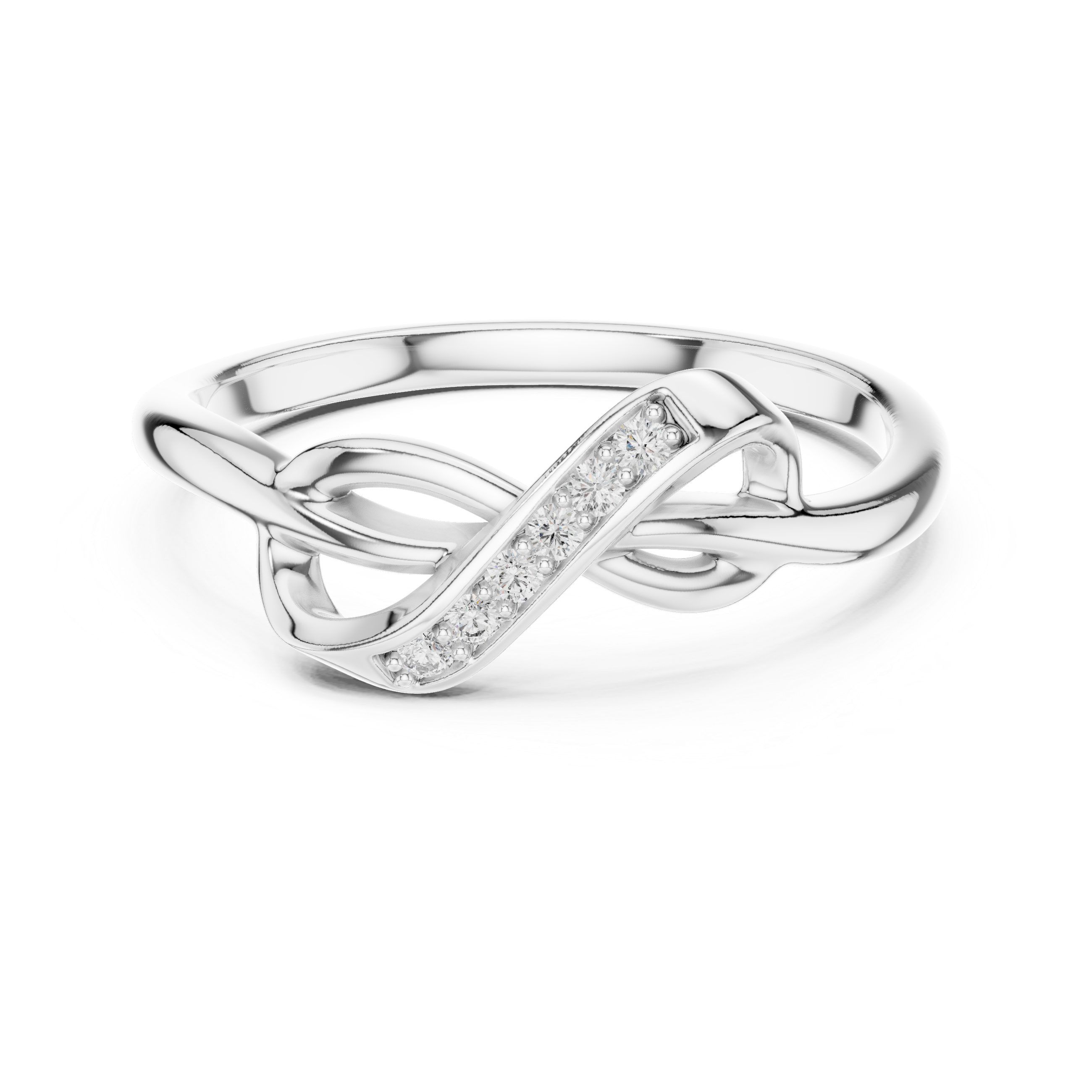 925 Silver Moissanite Infinity Love Knot Ring 14K Gold Plated