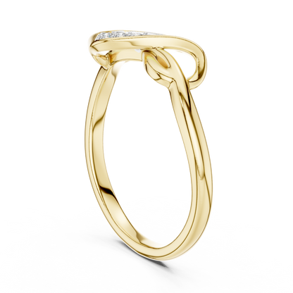 925 Silver Moissanite Infinity Love Knot Ring 14K Gold Plated
