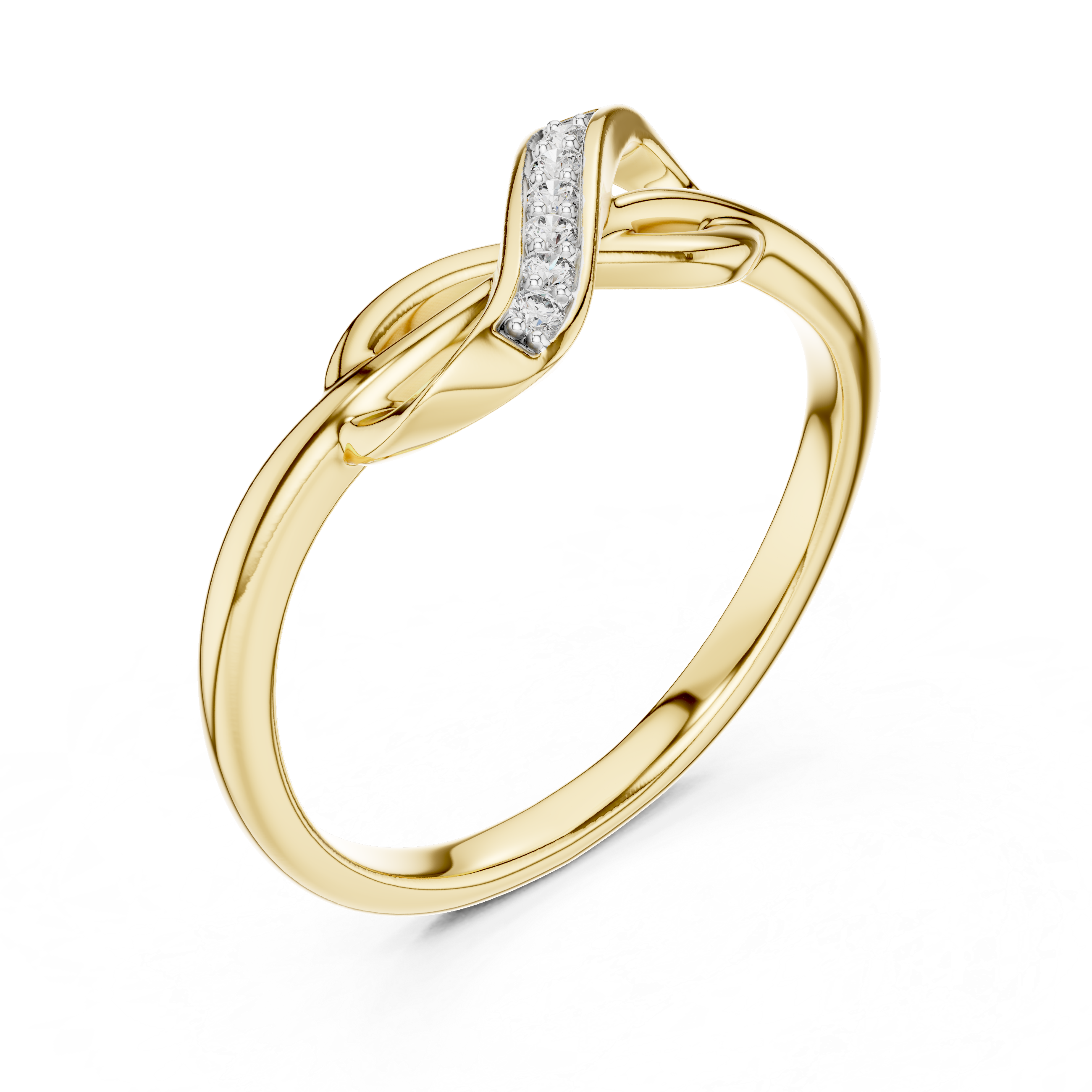 925 Silver Moissanite Infinity Love Knot Ring 14K Gold Plated