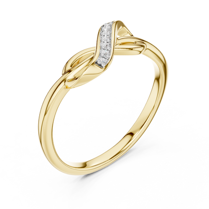 925 Silver Moissanite Infinity Love Knot Ring 14K Gold Plated