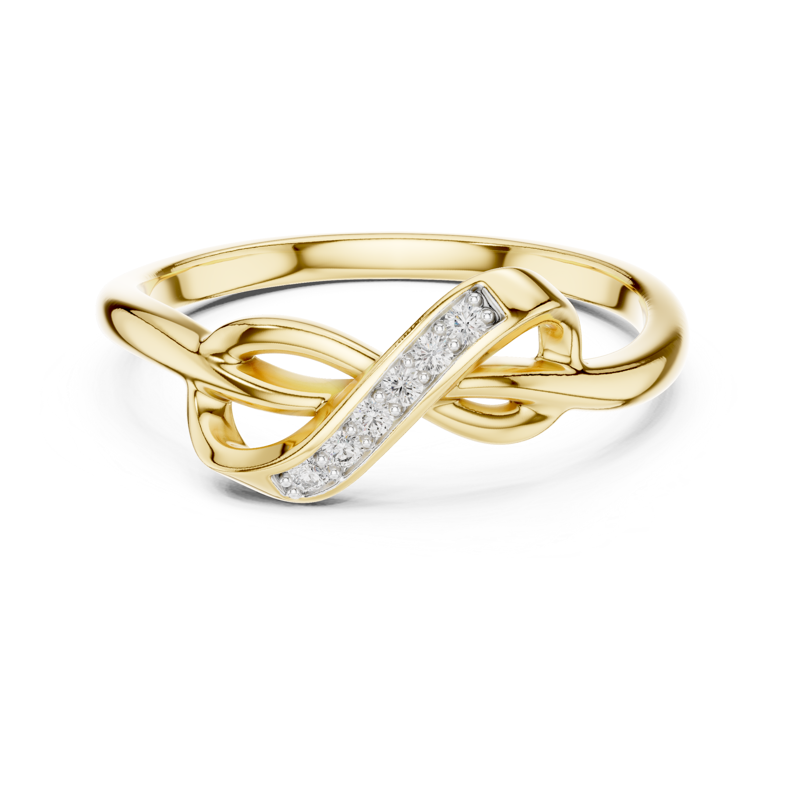 925 Silver Moissanite Infinity Love Knot Ring 14K Gold Plated