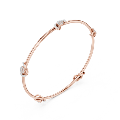 925 Silver Moissanite Infinity Station Bangle 14k Gold Plated