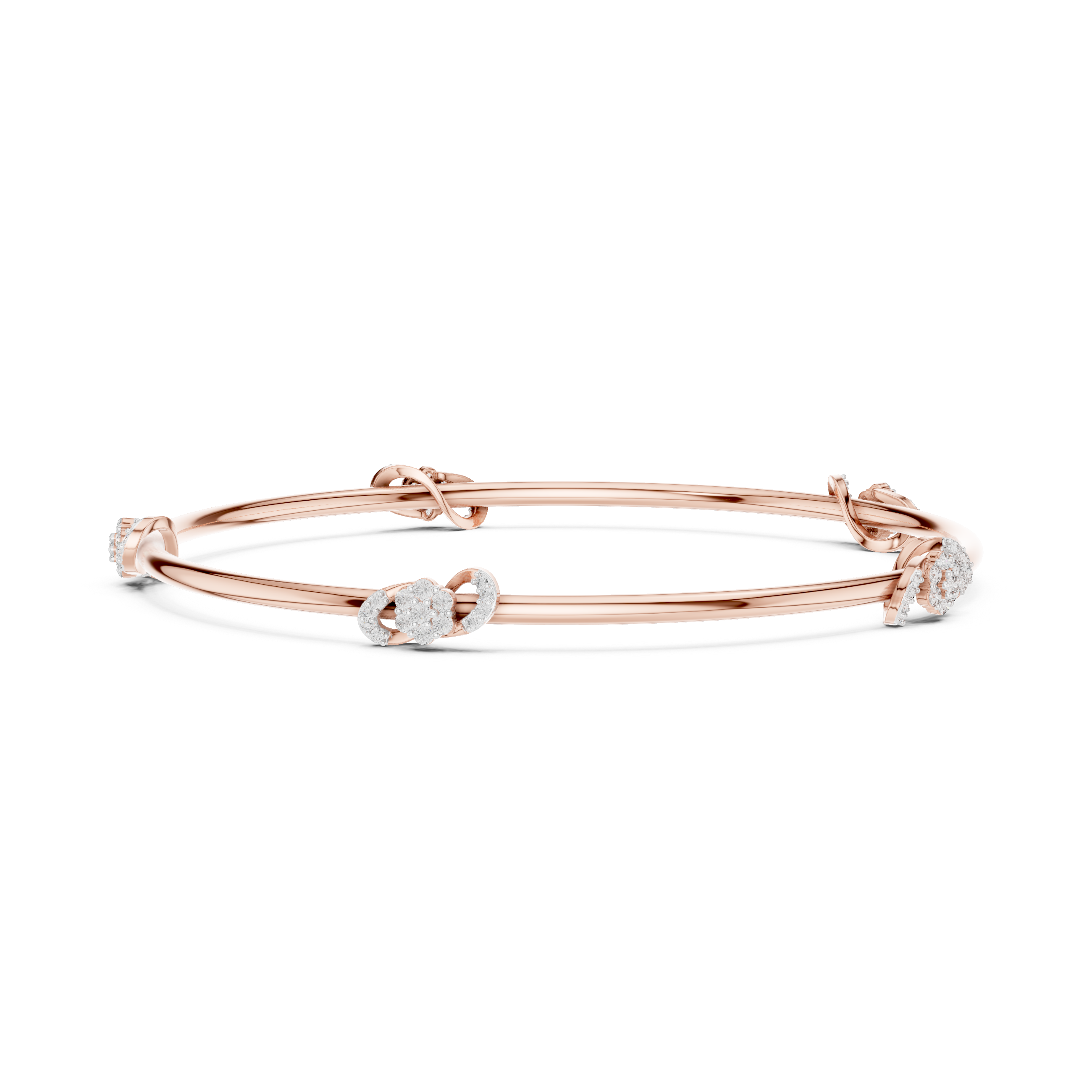 925 Silver Moissanite Infinity Station Bangle 14k Gold Plated