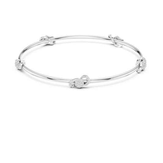 925 Silver Moissanite Infinity Station Bangle 14k Gold Plated