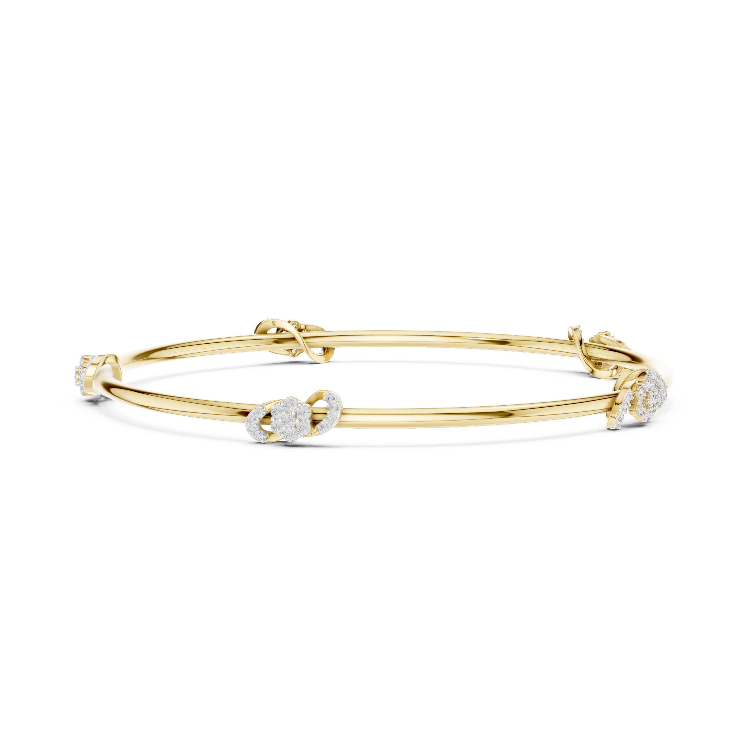 925 Silver Moissanite Infinity Station Bangle 14k Gold Plated