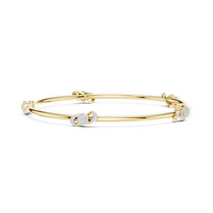 925 Silver Moissanite Infinity Station Bangle 14k Gold Plated