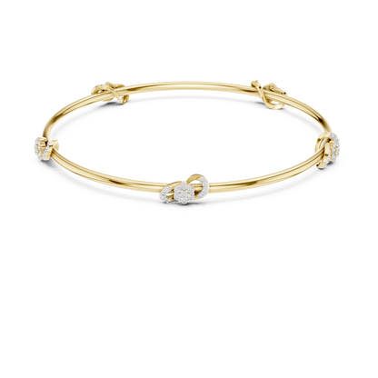 925 Silver Moissanite Infinity Station Bangle 14k Gold Plated