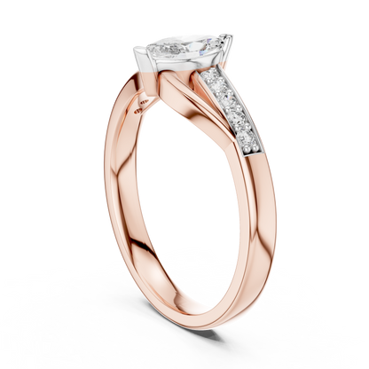 925 Silver Moissanite Bypass Solitaire Ring 14K Gold Plated