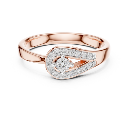 925 Silver Moissanite Teardrop Bypass Halo Ring 14K Gold Plated