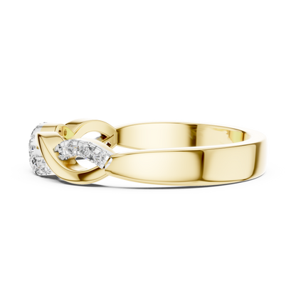 925 Silver Moissanite Infinity Twist Pavé Band 14K Gold Plated