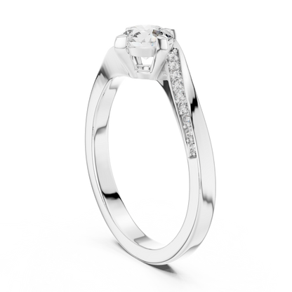 925 Silver Moissanite Solitaire Bypass Engagement Ring 14K Gold Plated