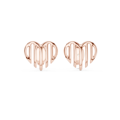 925 Silver Surrealist Dripping Heart Style 14K Gold Plated