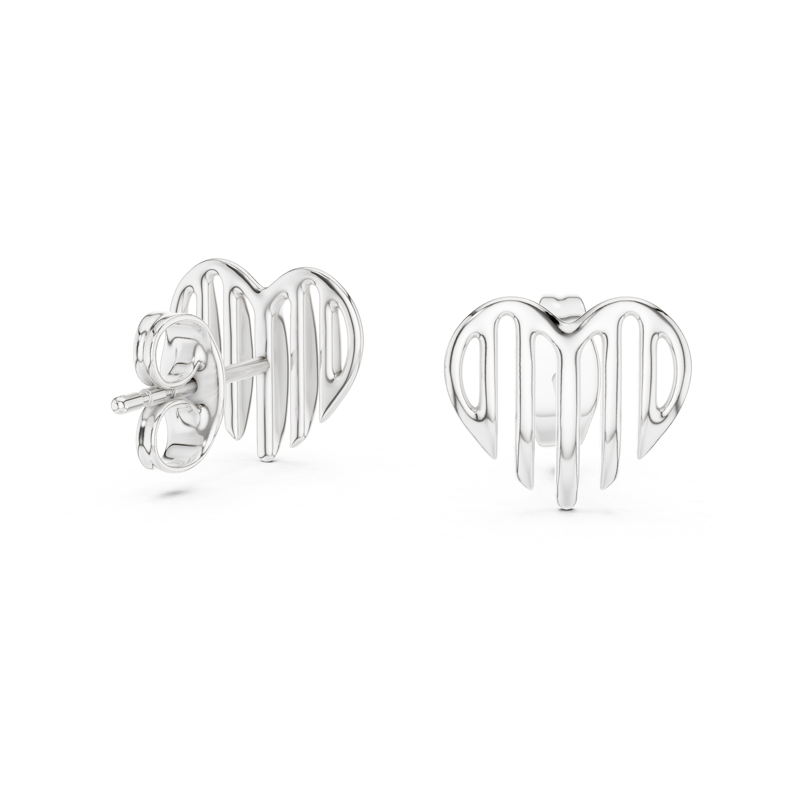 925 Silver Surrealist Dripping Heart Style 14K Gold Plated