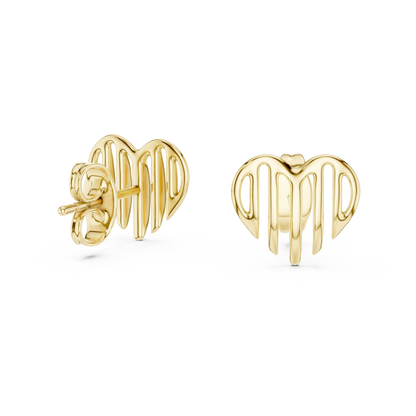 925 Silver Surrealist Dripping Heart Style 14K Gold Plated