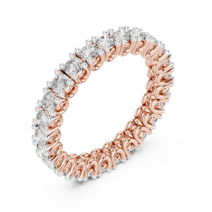 925 Silver Moissanite Full Eternity Ring 14K Gold Plated