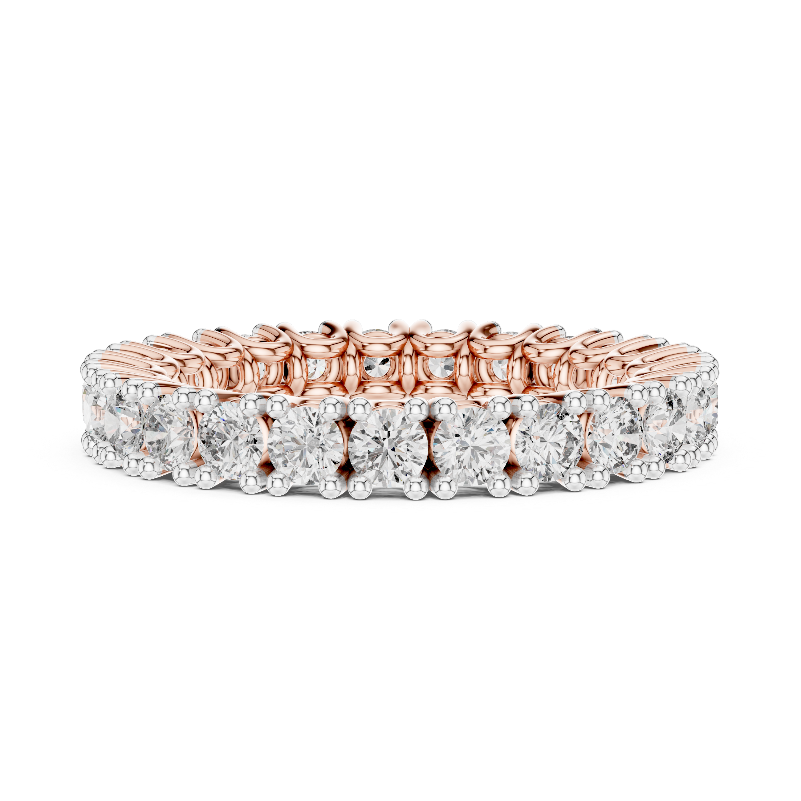 925 Silver Moissanite Full Eternity Ring 14K Gold Plated